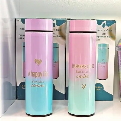 Picture of Waterbottle mixed 500ml with printing and color box-Pink