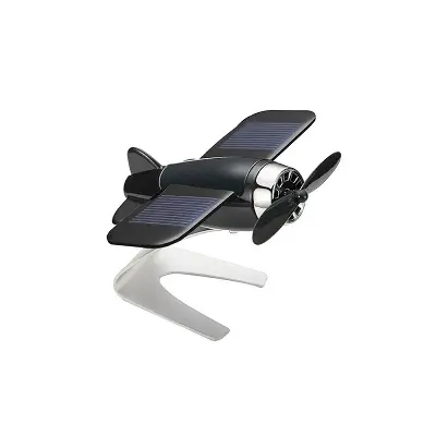 Picture of Sharplace Solar Airplane Car Oil Diffuser, Solar Airplane Aroma Diffuser Ornament, Handicraft. -Black