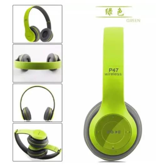 Picture of P47 Wireless Over Ear Headset Noise Cancelling Bluetooth-Compatible 5.0 Gaming Headphone Card Mp3 Player Support Hands-Free -Multicolor