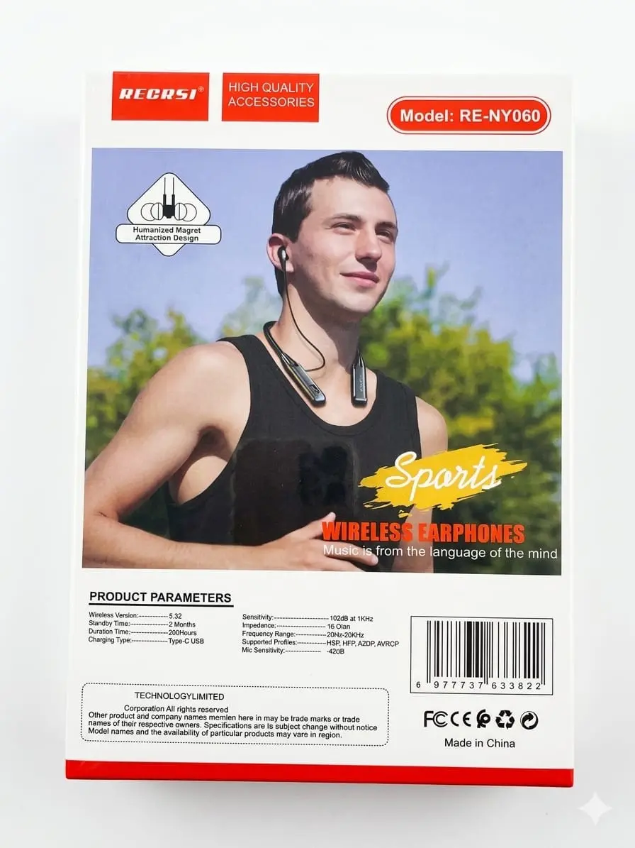 Picture of Regrsi RE-NY060 Wireless Neckband  Premium Edition -Black