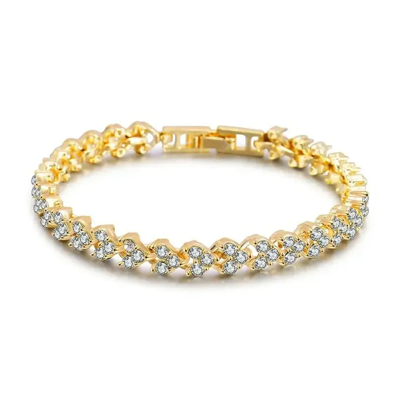 Picture of Women Fashion Roman Style Zircon Crystal Bracelet Bangles  for Gifts