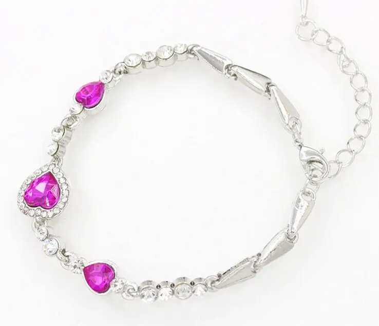 Picture of Ladies Bracelet Women Bracelet Rhinestone Embedded Leaf Charm Elegant Classic Adjustable Blue Fashion Jewelry