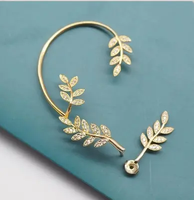 Picture of 1pcs Boho Fashion Jewelry Earrings Rhinestone Leaf Design  Earring Accessories For Women
