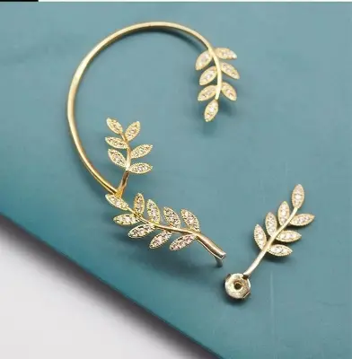 Picture of 1pcs Boho Fashion Jewelry Earrings Rhinestone Leaf Design  Earring Accessories For Women