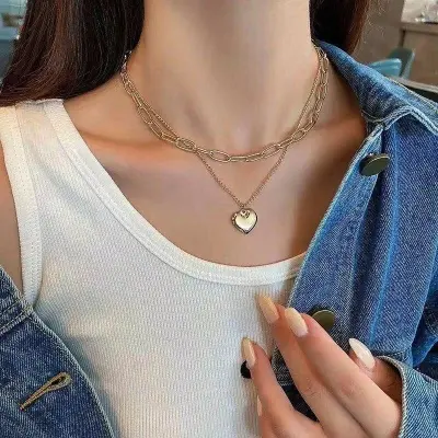 Picture of Love Pendant Sweater Chain Long Multi-Layer Necklaces For Women Fashion Jewelry