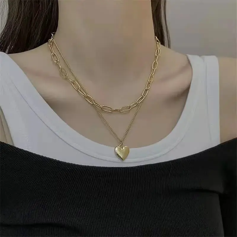 Picture of Love Pendant Sweater Chain Long Multi-Layer Necklaces For Women Fashion Jewelry