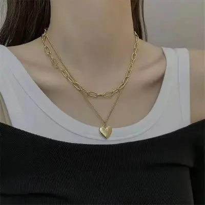Picture of Love Pendant Sweater Chain Long Multi-Layer Necklaces For Women Fashion Jewelry