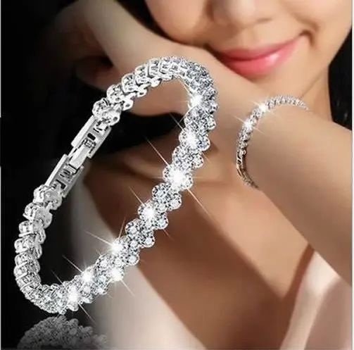 Picture of Women Fashion Roman Style Zircon Crystal Bracelet For Gifts