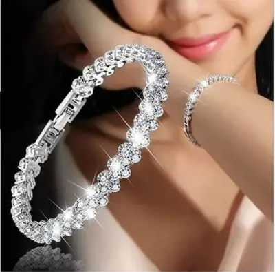 Picture of Women Fashion Roman Style Zircon Crystal Bracelet For Gifts