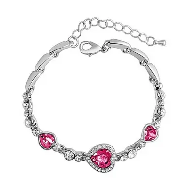 Picture of Titanic Heart of Ocean Bracelets for Women Peach Heart Blue Crystal Zircon Bracelets Female Wedding Engagement Jewelry