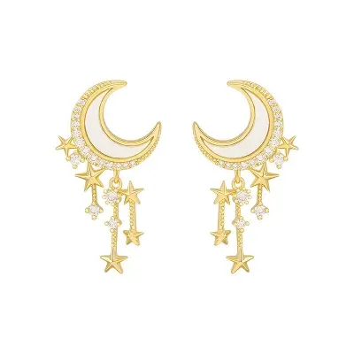 Picture of Tassel Moon Star Earrings