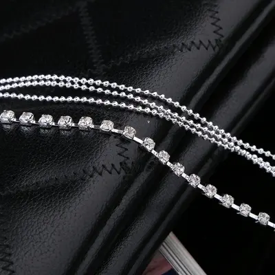 Picture of New Fashion Crystal Zircon 3 Rows Beads  Anklet Ankle Chain Rhinestones Foot Jewelry Crystal Leg anklet
