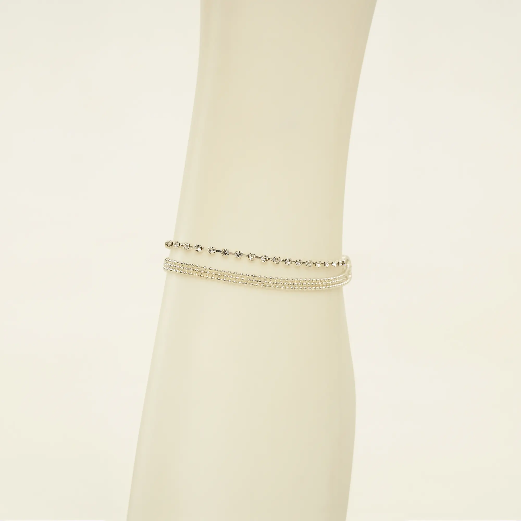 Picture of New Fashion Crystal Zircon 3 Rows Beads  Anklet Ankle Chain Rhinestones Foot Jewelry Crystal Leg anklet