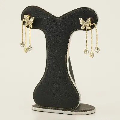 Picture of Ladies Long Tassel Earrings Korean Butterfly Rhinestone Pendant Earrings Elegant Geometric Pendant Earrings Jewelry 2021 Trend