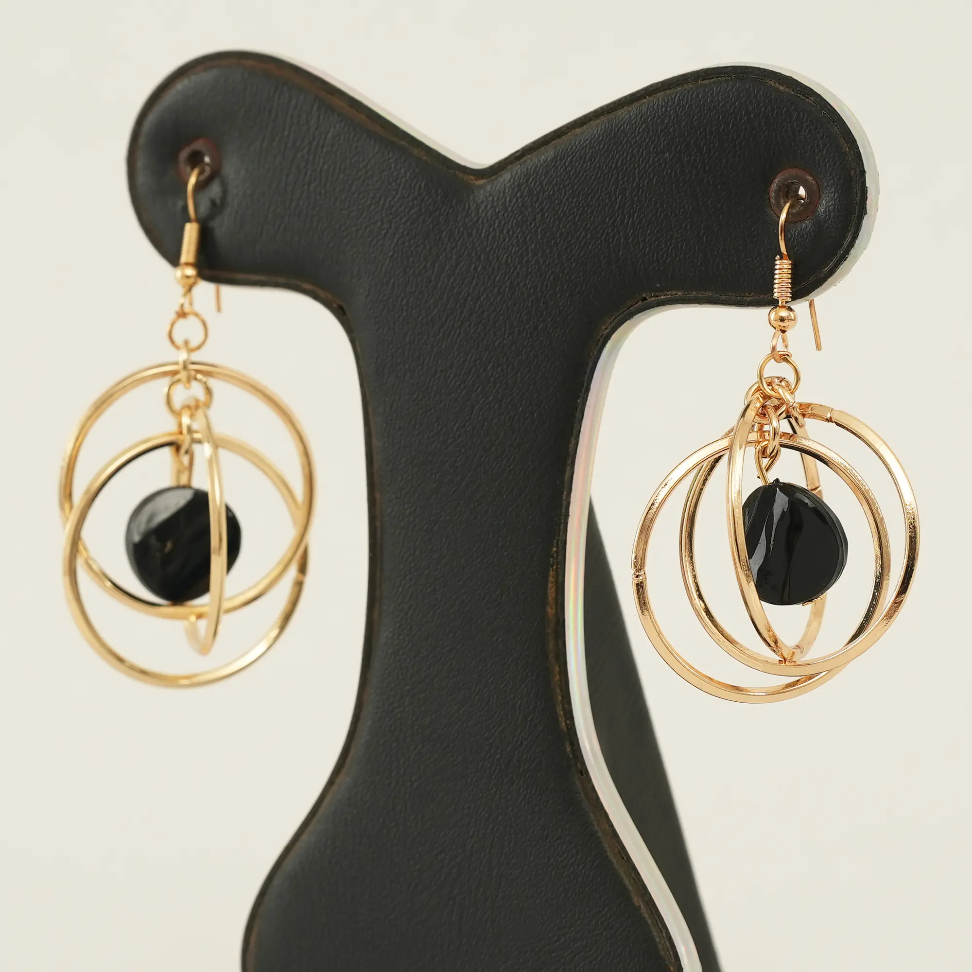 Picture of Fashion Three- Circle Hoop Earrings  Geometric Charming Crystal Earring For Women Girls