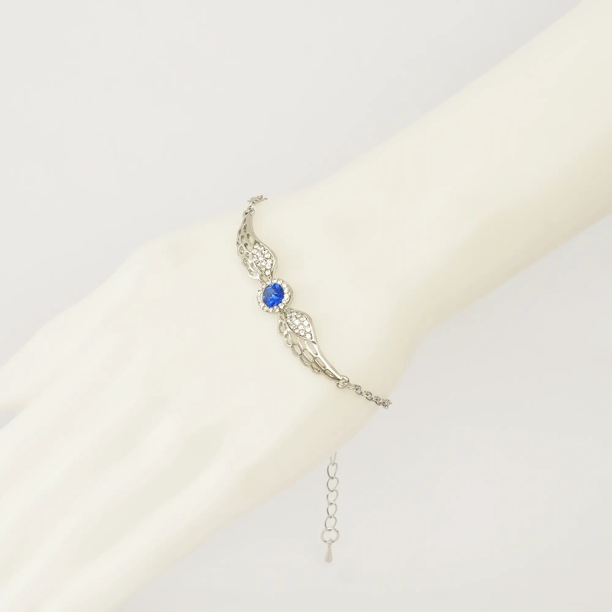 Picture of Pretty Bracelet For Women Birthday Valentine's Day Gift Angel Wing Heart blue  Fine Jewelry