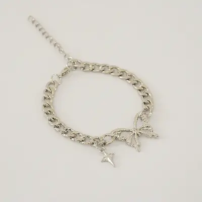 Picture of Star  Pendant Bracelet For Women Retro Punk Gothic Butterfly Bracelet Jewelry