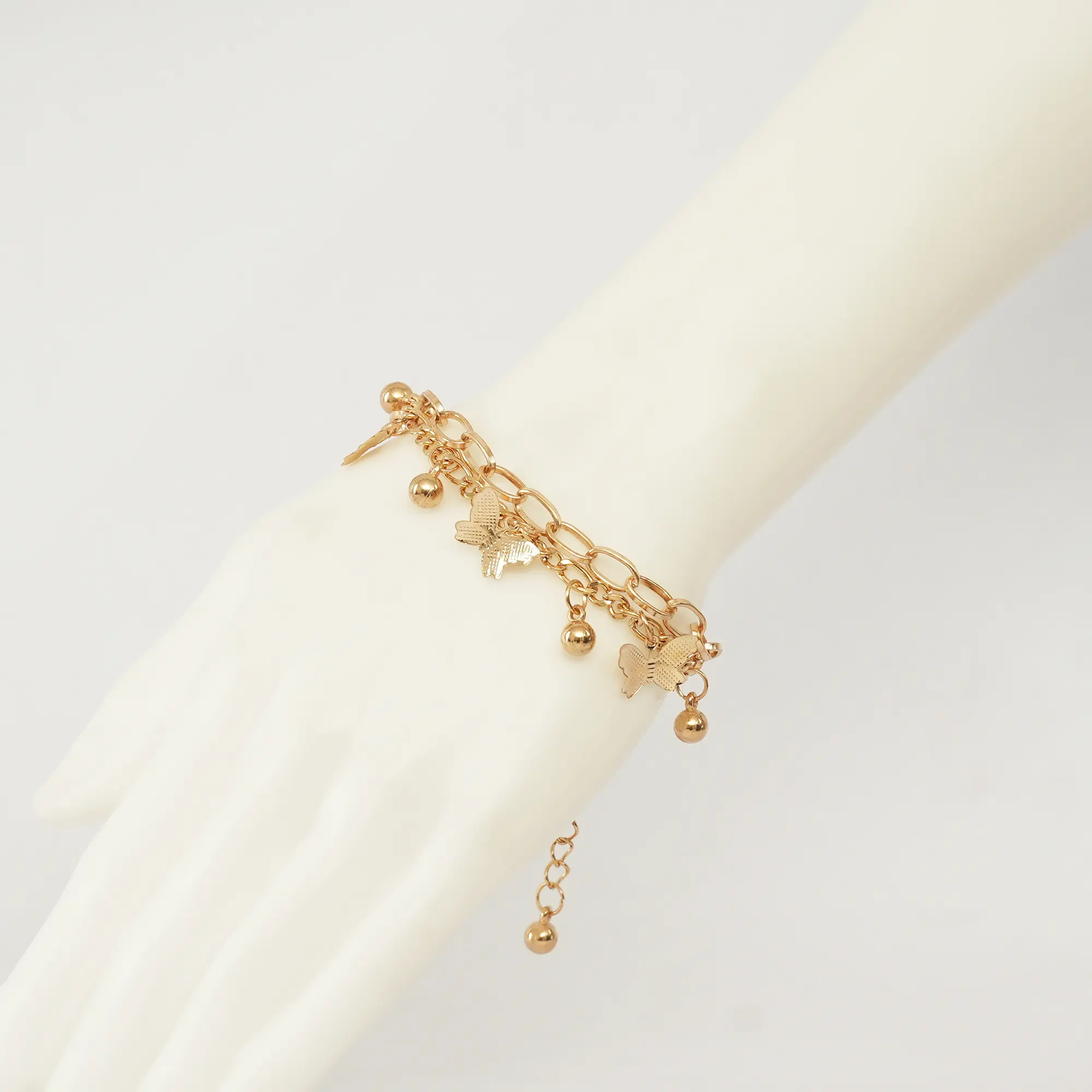 Picture of Butterfly Bracelet Woman Layered Girl Bracelets Tassel Fashion Clavicle Chain Lady Party Gold Color European Zinc Alloy Collare
