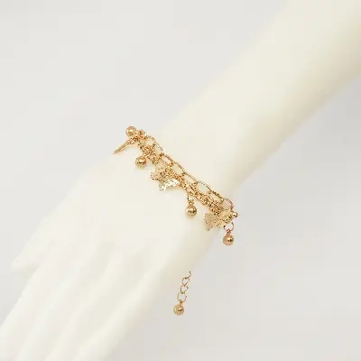 Picture of Butterfly Bracelet Woman Layered Girl Bracelets Tassel Fashion Clavicle Chain Lady Party Gold Color European Zinc Alloy Collare