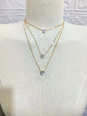 Picture of Bohemian Long Pendant Necklaces Lady Vintage Simple Multi-Layer Pentagram Love Water Necklace Statement Jewelry For Women Gift