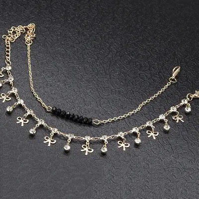 Picture of Bohemian Ankle  For Women Multilayer Foot Chain Flower Crystal Dangle Tassel Foot Jewelry Beach Accessories