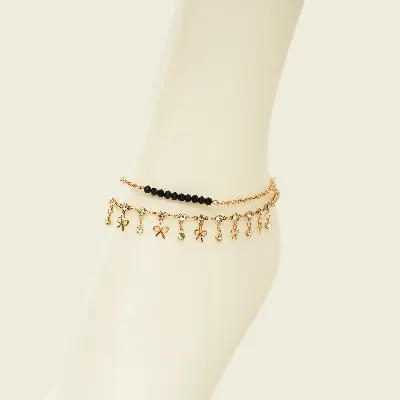 Picture of Bohemian Ankle  For Women Multilayer Foot Chain Flower Crystal Dangle Tassel Foot Jewelry Beach Accessories