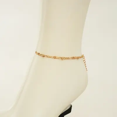 Picture of Women's Fashion Simple Golden Color Transfer Bead Adjustable Foot Chain Jewelry Double-layer Chain Foot Decoration
