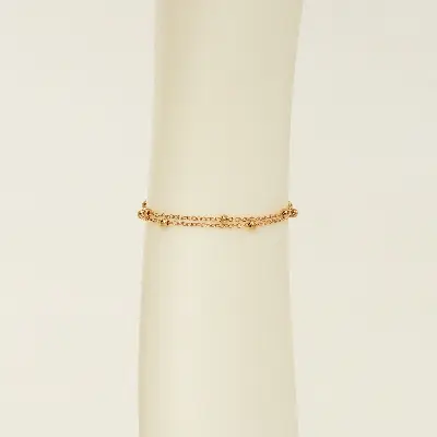 Picture of Women's Fashion Simple Golden Color Transfer Bead Adjustable Foot Chain Jewelry Double-layer Chain Foot Decoration