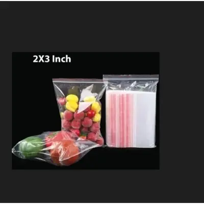 Picture of Resealable 2"X3" pack of 100 pcs Clear Zipper Poly Bag Zip Lock Plastic Storage Packet for Food Freezing Jewelry Clothes Docs Candy Cookies Snacks Vitamins Books Seeds