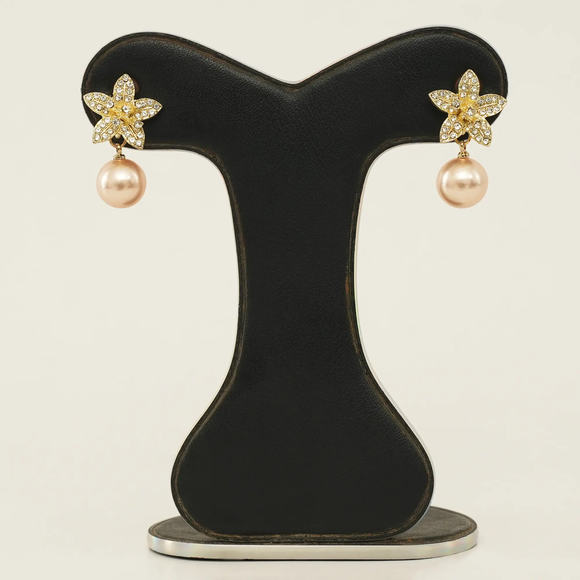 Picture of Rose Gold Flower Dangle Earrings for Women Silver Needle Full Rhinestone Flower Earrings 2022 Korean Fashion Cute Jewelry - Ear Ring