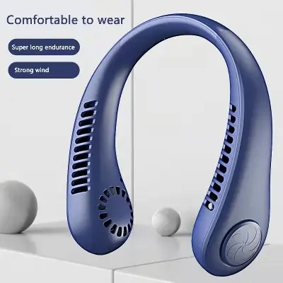 Picture of 2022 Bladeless Neck Fan Portable Mini Neck Fan USB Rechargeable FanAir Cooler Cooling Mute Sports Fans Wearable Neckband Fans