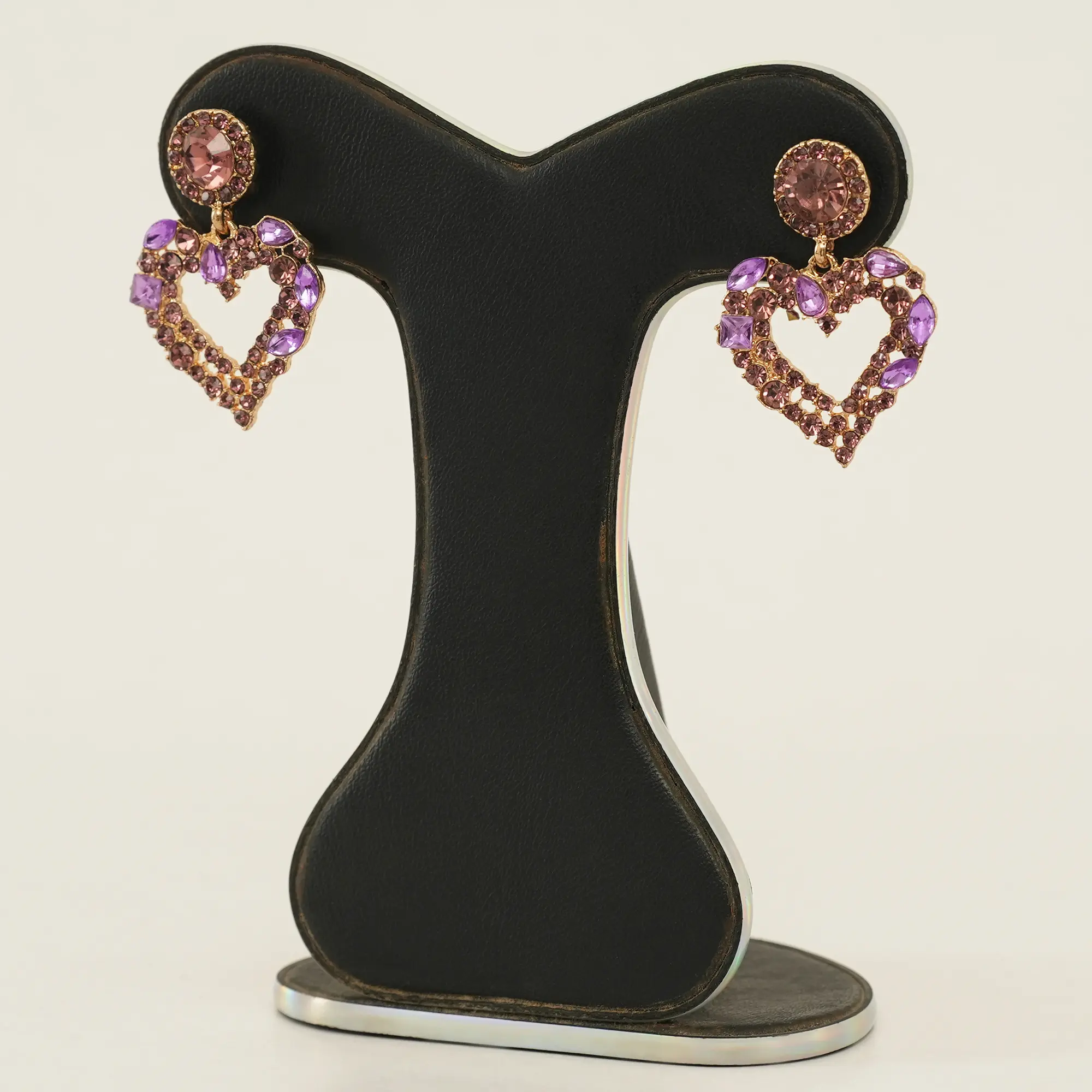Picture of Aensoa Fashion Korean Heart Rhinestone Drop Earrings For Women 2021 Shiny Geometry Statement Earrings Party Jewelry New Gift - Ear Ring