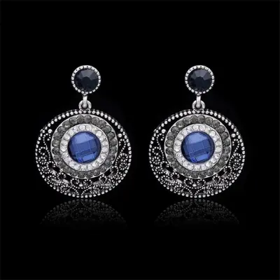 Picture of Women Earrings Hollow Round Earrings Inlaid Stud Earrings Jewelry Gift Woman's accesories