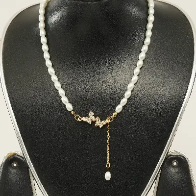 Picture of Sweet Rhinestone Bow Knot Pendant Necklace Elegant Summer Imitation  Choker Necklace For Women Jewelry Gifts