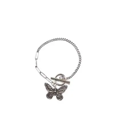 Picture of Korean Retro Butterfly bracelet for Women OT Buckle Chain Long Hollow  Bracelet Gothic Party Jewelry Set Trend New
