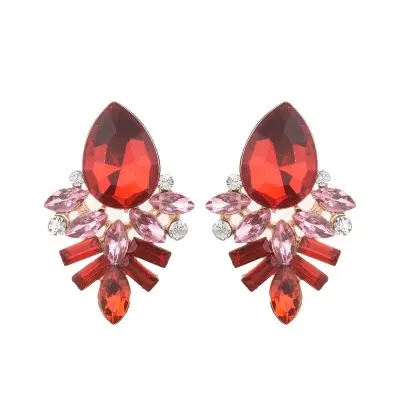 Picture of New Fashion Style Colorful Earrings Handmade Rhinestone Sweet Crystal Stud Earrings For Women Girl Luxury Jewelry 2022 - Ear Ring