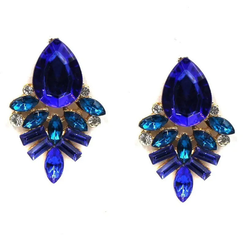 Picture of New Fashion Style Colorful Earrings Handmade Rhinestone Sweet Crystal Stud Earrings For Women Girl Luxury Jewelry 2022 - Ear Ring