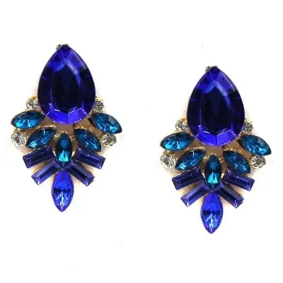 Picture of New Fashion Style Colorful Earrings Handmade Rhinestone Sweet Crystal Stud Earrings For Women Girl Luxury Jewelry 2022 - Ear Ring