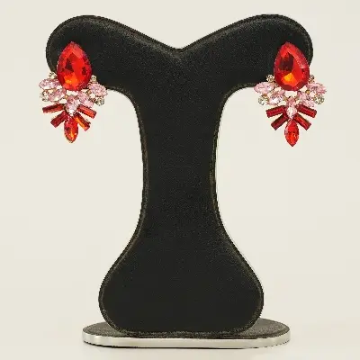 Picture of New Fashion Style Colorful Earrings Handmade Rhinestone Sweet Crystal Stud Earrings For Women Girl Luxury Jewelry 2022 - Ear Ring