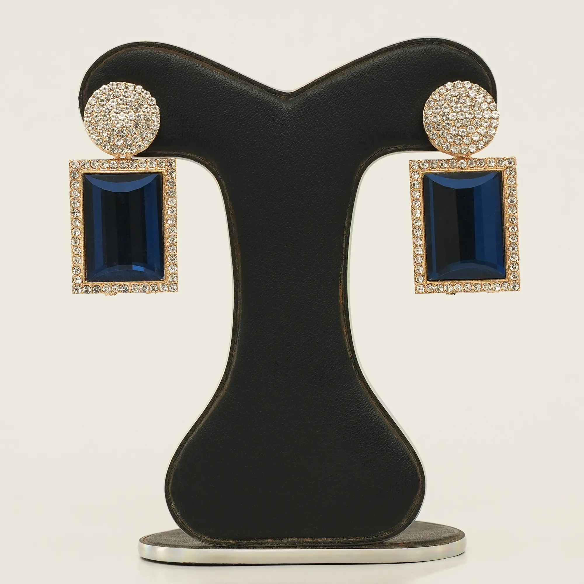 Picture of New Square Metal Big Bright Rhinestone Dangle Drop Earrings High-Quality Fashion Crystal Jewelry Accessories For Women - Ear Ring