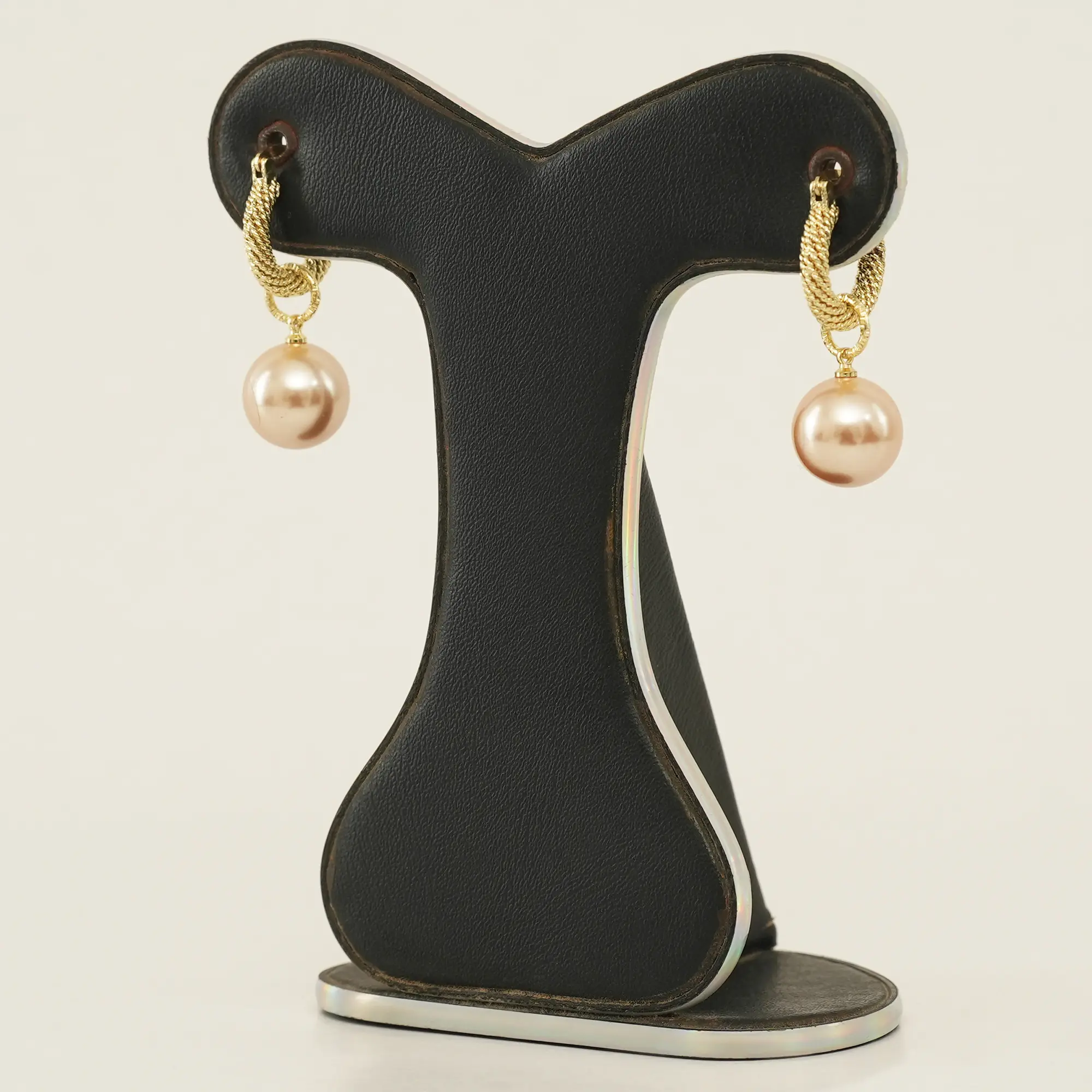 Picture of Korean New Trendy Metal Circle Big Simulated Pearl Ball Drop Earrings For Women Fashion Jewelry - Ear Ring - Ear Ring