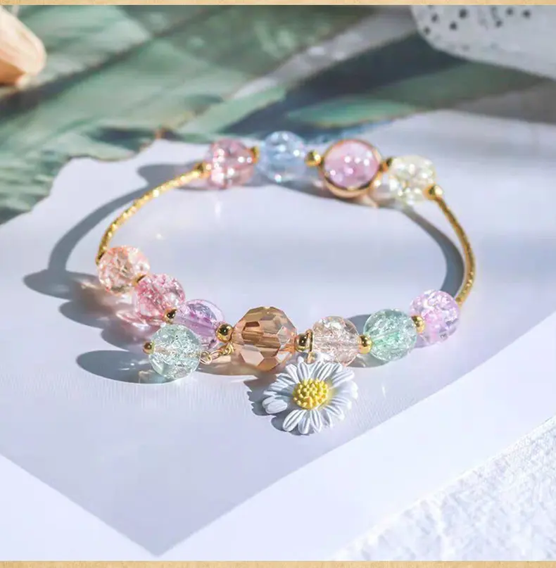 Picture of 2022 New Daisy Crystal Bracelets Bohemian Colored Handmade Crystal Beaded Bracelet Fashionable Female Jewelry - Bracelet For Women - Bracelet For Women - Bracelet