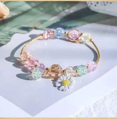 Picture of 2022 New Daisy Crystal Bracelets Bohemian Colored Handmade Crystal Beaded Bracelet Fashionable Female Jewelry - Bracelet For Women - Bracelet For Women - Bracelet