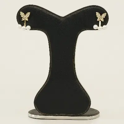 Picture of New Elegant Crystal Butterfly Back Hanging Earrings Korean Fashion Jewelry for Woman Girls Accessories