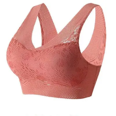 Picture of Seamless Breathable Lace Push Up Bras For Women Sexy Wire Free Top Lingerie V-Neck Bralette - Bra