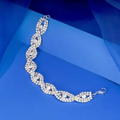 Picture of Women Elegant Luxury Bracelet Ladies Unlimited Rhinestone Wrist Chain Birthday Party Gifts - Bracelet