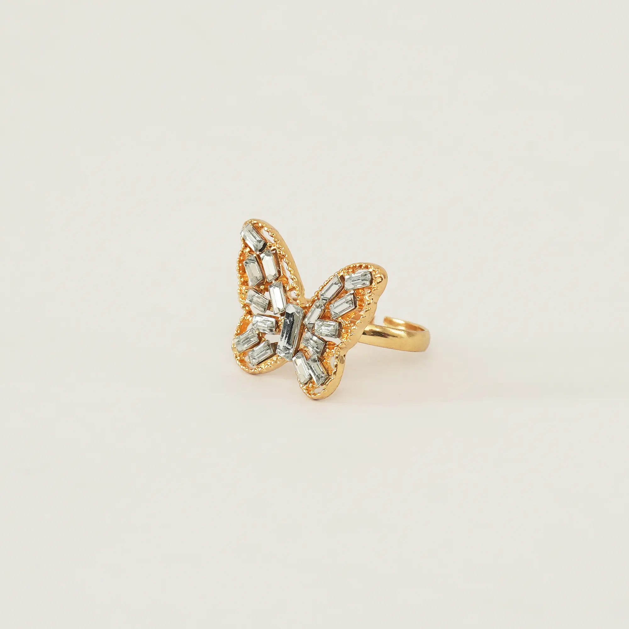 Picture of 5Pcs/set Crystal Metal Ecrouse for Butterfly Rings Mid Finger Rings