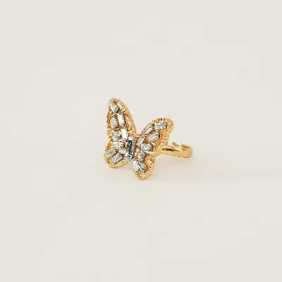Picture of 5Pcs/set Crystal Metal Ecrouse for Butterfly Rings Mid Finger Rings