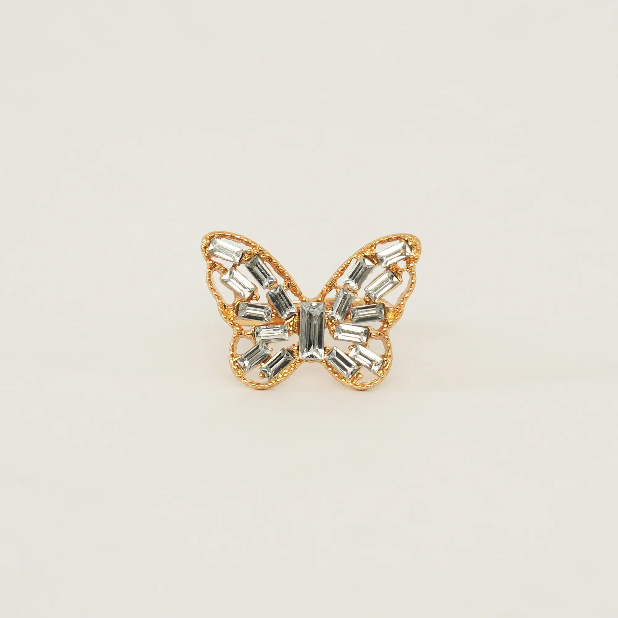 Picture of 5Pcs/set Crystal Metal Ecrouse for Butterfly Rings Mid Finger Rings