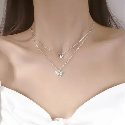Picture of Double Butterfly Necklace Clavicle Chain